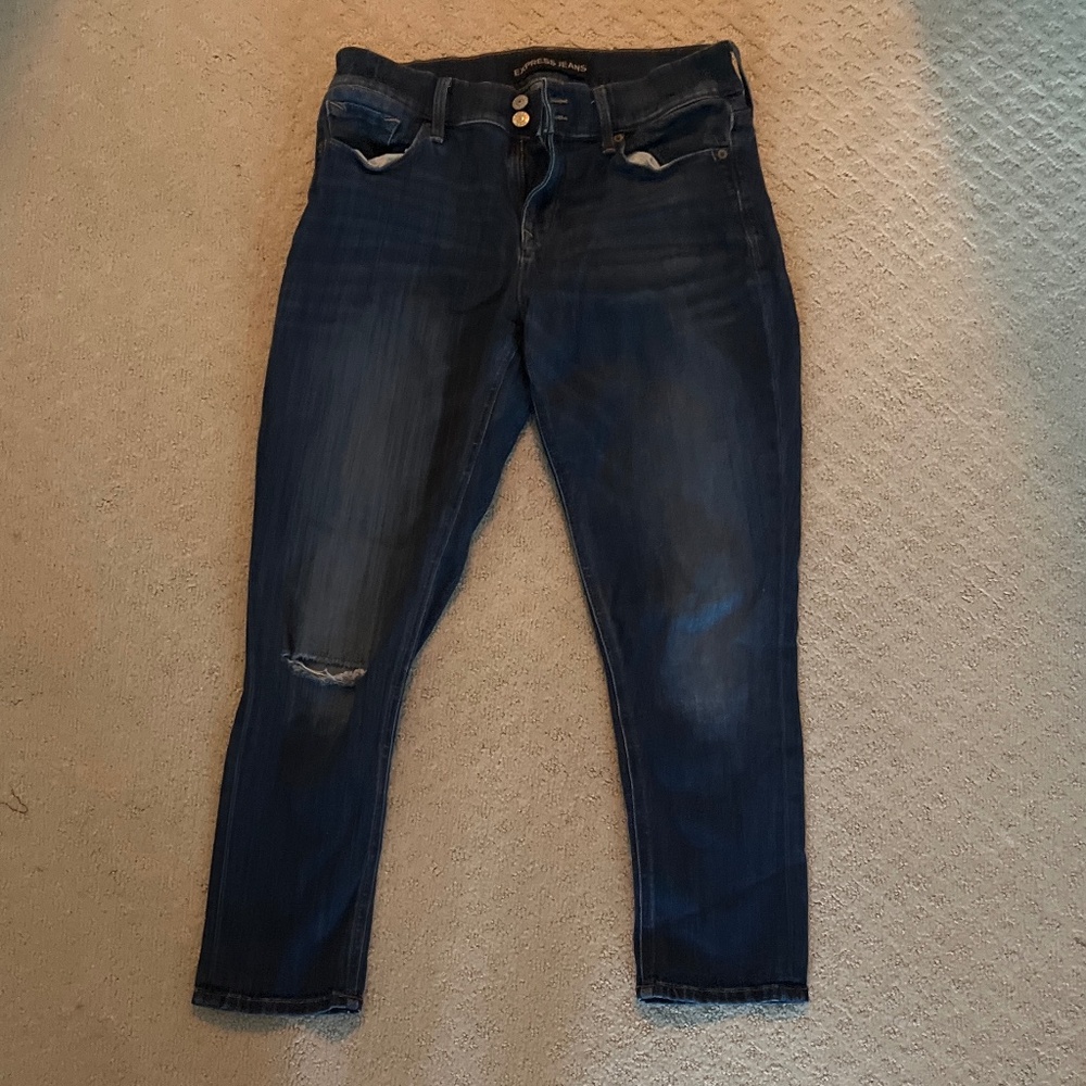Cropped legging, midrise express jeans